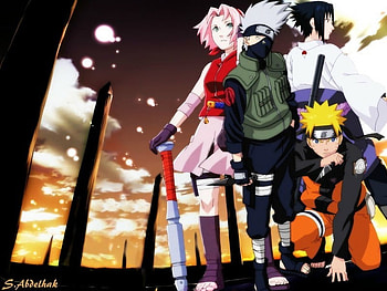 Team 7, outside, girl, anime, boys HD wallpaper