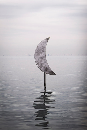 Water, Moon, Miscellanea, Miscellaneous, Sculpture HD phone wallpaper