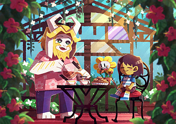 Undertale Harmony: Frisk, Flowey & Asgore in Ultra, Frisk (Undertale), Flowey (Undertale), Asgore (Undertale), video game, Undertale HD wallpaper