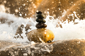 Balance, rocks, water splash HD wallpaper