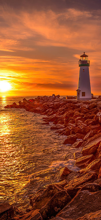 Lighthouse, Sunrises HD phone wallpaper