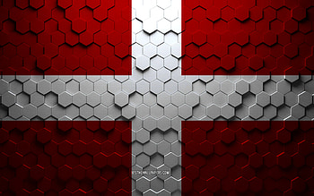 Flag of Savoy, honeycomb art, Savoy hexagons flag, Savoy 3d hexagons art, Savoy flag HD wallpaper