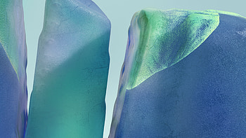 Note 12, green-blue objects' edge, abstract HD wallpaper