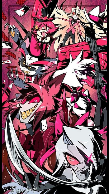 Hazbin Hotel, art, pink HD phone wallpaper