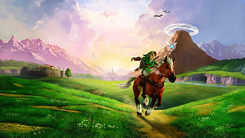 Preview the legend of zelda, horse, plain, river, sunlight, zelda HD wallpaper