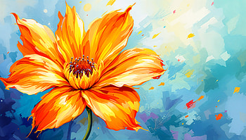 Vibrant Orange Flower - Stunning Ultra, orange flower, flower, painting, orange (Color), artistic HD wallpaper