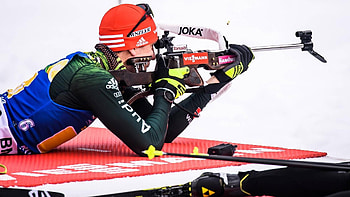 Biathlon excitement, Winter sports, Skis and guns, Cross-country challenge HD wallpaper