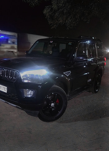 Mahindra Scorpio, Mafia, automotive lighting, thar, car, suv, black, offroad, Mercedes, gangster, India HD phone wallpaper