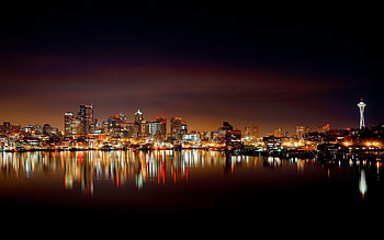 Night Skyline, City lights, Nighttime scenery, Urban beauty HD wallpaper