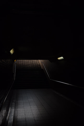 Dark, Darkness, Stairs, Ladder, Tunnel HD phone wallpaper