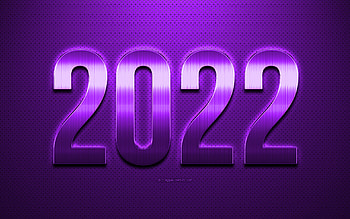 2022 New Year, Purple 2022 background, Happy New Year 2022, Purple leather texture, 2022 concepts, 2022 background, New 2022 Year HD wallpaper