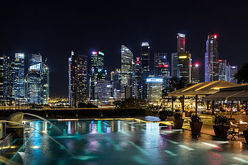 Cities, Night, Skyscrapers, Singapore, Light Show HD wallpaper