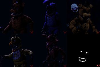 Golden Freddy (Five Nights At Freddy's), Withered Freddy (Five Nights at Freddy's), video game, Five Nights At Freddy's 2, Five Nights at Freddy's HD wallpaper