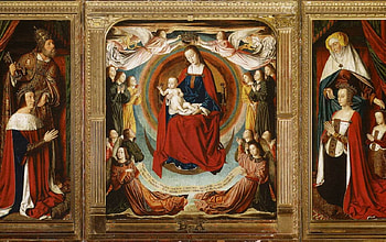 Our Lady with Jesus, Mary, Virgin, painting, Jesus HD wallpaper