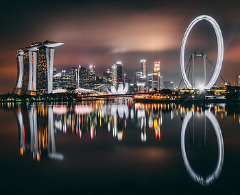 Singapore Skyline Reflections: Marina Bay Sands in Ultra, reflection, Marina Bay Sands, man made, Singapore HD wallpaper
