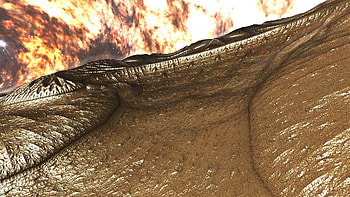 Bronze Alien Planet - 3d Fractal Space Art, space, brown, metal, 3D, Abstract HD wallpaper