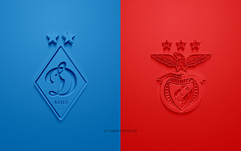 FC Dynamo Kyiv vs SL Benfica, 2021, UEFA Champions League, Group E, 3D logos, blue red background, Champions League, football match, 2021 Champions League, FC Dynamo Kyiv, SL Benfica HD wallpaper