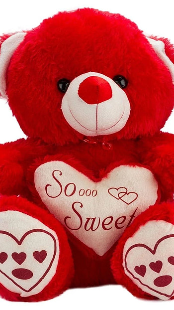 Beautiful Teddy Bear, Red, Teddy Bear HD phone wallpaper