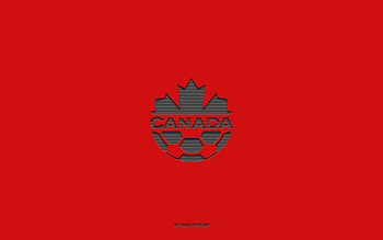 Canada national soccer team, red background, football team, emblem, CONCACAF, Canada, football, Canada national soccer team logo, North America HD wallpaper