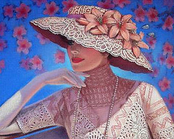 Retro Lady, retro, art, cool, paintings, people, vintage, woman, hats HD wallpaper