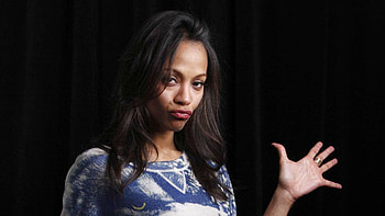 Zoe Saldana, Beautiful , Celestial backgrounds, Graceful elegance HD wallpaper