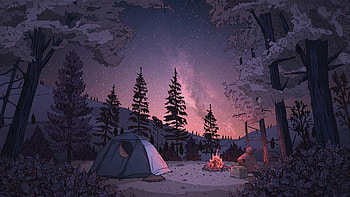 Lofi Winter Camping , alone, artist, artwork, digital-art HD wallpaper