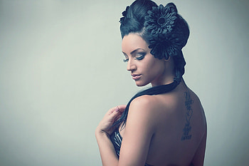 Tattoo Love, model, Tattoo, brunette, Love, woman HD wallpaper