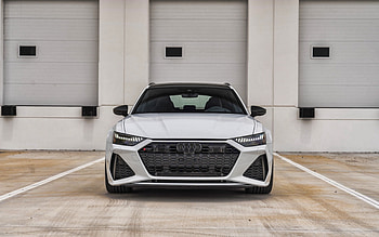 2021, Audi RS6 Avant, , front view, new white RS6 Avant, headlights, German cars, Audi HD wallpaper