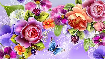 Colors of flowers, Butterflies, Spring, Shine, Garden HD wallpaper