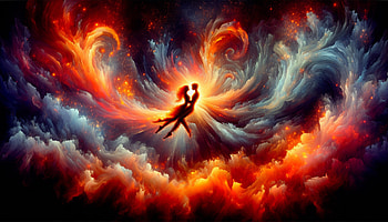 Stellar Embrace: Romantic Cosmic Dance, Romantic, romance, space, cloud, couple HD wallpaper
