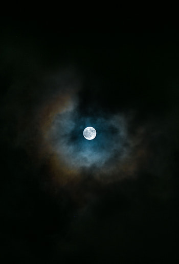 Nature, Night, Clouds, Dark, Mainly Cloudy, Overcast, Full Moon HD phone wallpaper