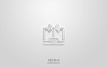 Wi-fi 3d icon, white background, 3d symbols, Wi-fi, hotel icons, 3d icons, hotel sign, Wi-fi 3d icons HD wallpaper