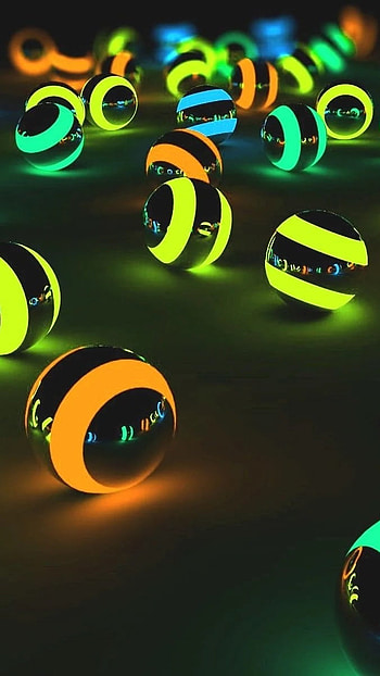 Moving, Neon Light Balls, neon light, balls HD phone wallpaper