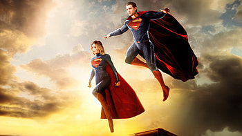 Superman And Supergirl Blast From The Past, superman, supergirl, superheroes, artwork, art, digital-art HD wallpaper