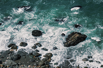 Sea, Nature, Stones, Coast, Foam HD wallpaper
