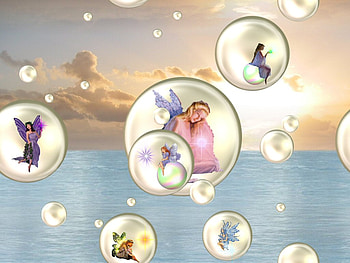 Pearl Fairies, fantasy, other, sky, fairies, bubbles HD wallpaper
