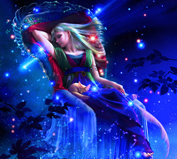 Dreams, blue, greams, girl, fantasy HD wallpaper