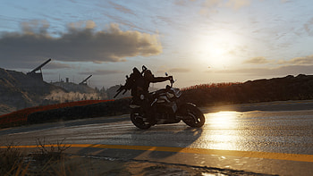 Ghost Recon Breakpoint - Sunset EV Ride, Tom Clancy's Ghost Recon Breakpoint, gaming pc, motorcycle, road HD wallpaper