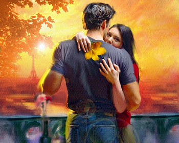 Romantic Love, Romantic, Sunset, Autumn, Love HD wallpaper