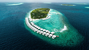 Maldives, aerial view, island, resort, sea HD wallpaper