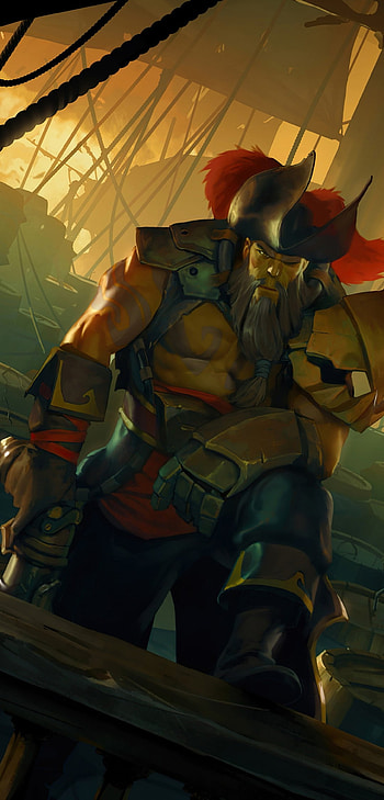 Legends of Runeterra, Gangplank, Pirate ship, Artwork HD phone wallpaper