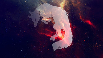 Wolf Fantasy Art Space, wolf, artist, digital-art, artwork HD wallpaper