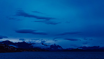 Nature, Sky, Mountains, Sea, Night, Clouds HD wallpaper