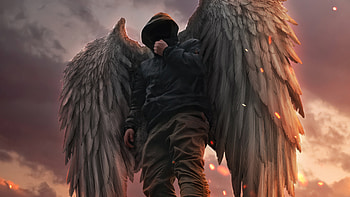 Hoodie No Face Guy With Wings, hoodie, wings, artist, artwork, digital-art HD wallpaper