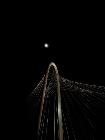 Architecture, Moon, Dark, Bridge, Design, Construction, Darkness HD phone wallpaper