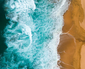 White-bluish sea waves, aerial view HD wallpaper