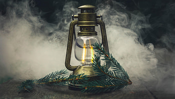 Miscellaneous, Smoke, Miscellanea, Branch, Fir, Spruce, Lamp HD wallpaper