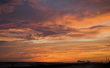 Nature, Sunset, Sky, Lilac, Patterns, City, Lines HD wallpaper