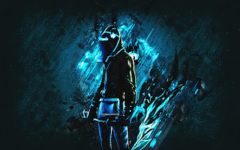 Fortnite Blue Absenz Skin, Fortnite, main characters, blue stone background, Blue Absenz, Fortnite skins, Blue Absenz Skin, Blue Absenz Fortnite, Fortnite characters HD wallpaper