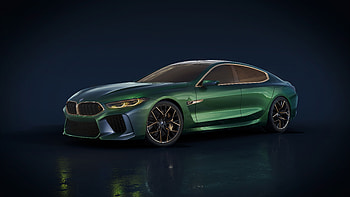 Luxurious, BMW M8 Gran Coupe, side view HD wallpaper